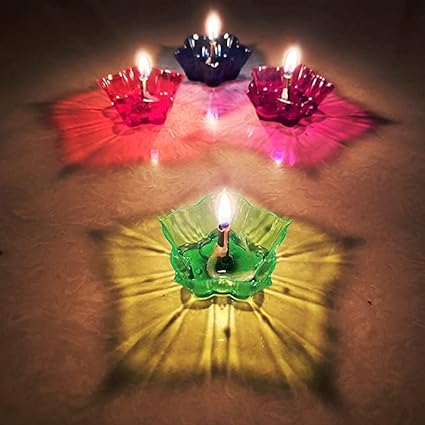 3D Reusable Reflective Shadow Colourful Diya