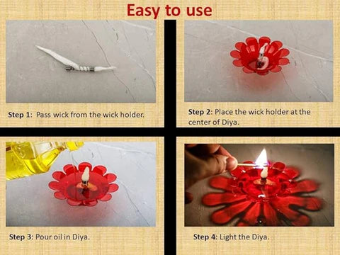 3D Reusable Reflective Shadow Colourful Diya