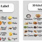 Waterproof Kitchen Spice Jar Label Stickers (Pack of 1 - 60 Stickers)