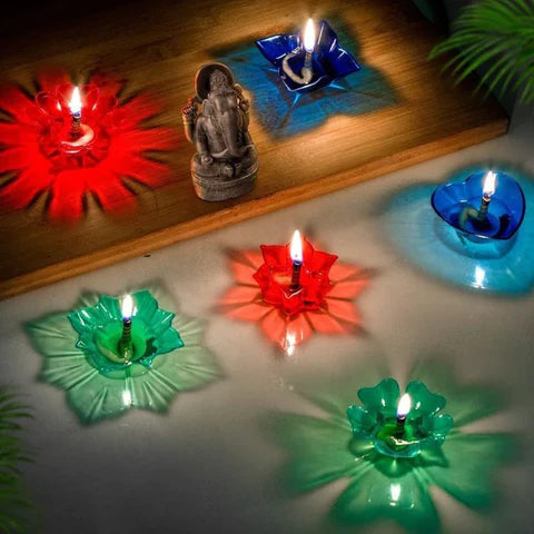 3D Reusable Reflective Shadow Colourful Diya
